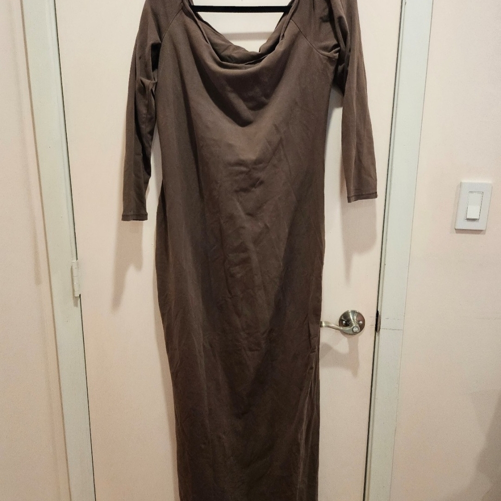 SKIMS Chocolate Long Sleeve Dress